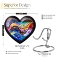 thumbnail image 2 of Kaleidoscopic Dreamscape Urns For Human Ashes, Heart Urn, Large Heart Urns For Human Ashes Adult, Metal Urn, Funeral Ash Urns Large Heart, Urns For Human Ashes Adult Male And Female, Ashes Urn 8 Inch, 2 of 5