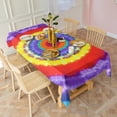 thumbnail image 3 of Rainbow Tie Dye Mandala Pattern Rectangle Tablecloth 60"x102",Waterproof Polyester Rectangle Table Cloth, Wipeable Spillproof Polyester Tablecloth for Dining, Camping, Indoor and Outdoor, 3 of 6