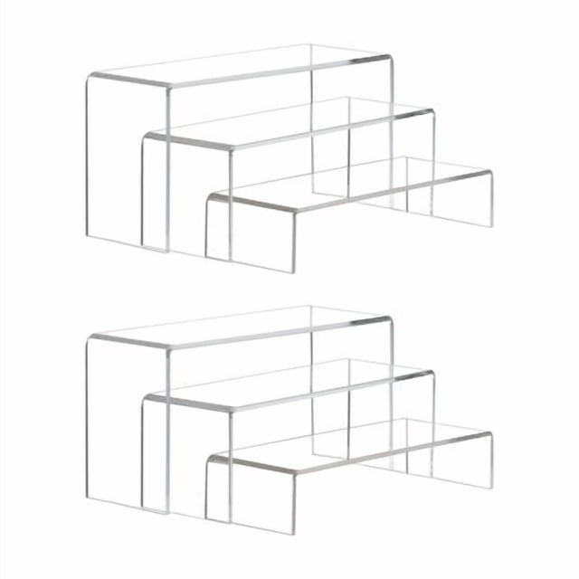 ihomecooker 6 Pc Clear Acrylic Display Risers Showcase for Shoe Risers Retail Stand Cupcake Stand Dessert Stand