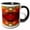 Black/White, variant on 3drose, Bold Red, Orange and Yellow Abstract., 15oz Two-tone Red Mug