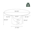 thumbnail image 5 of POVISON-59" Modern Round Dining Table for 6, White Glossy Sintered Stone Tabletop, Bronze Carbon Steel Pedestal, 5 of 7