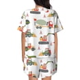thumbnail image 3 of Kdxio Excavator Print Pajamas Sets for Women Short-Sleeved Pjs with Lounge Shorts Two Piece Sleepwear S-4XL, 3 of 8