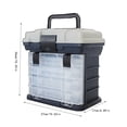 thumbnail image 3 of Fishing Tackle Boxes Portable Large Capacity Bait Accessory 4-layers Case Toolbox Organizer Custody Buckle Tool Kit Toolbox for Repair Outdoor Gear Gray, 3 of 6