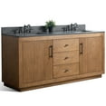thumbnail image 5 of Vanity Art 72” Double Sink Bathroom Vanity Cabinet with Adjustable Shelves, Solid Wood Free Standing Storage Cabinets with Black Limestone Countertop, Undermount Sinks and 3 Drawers, 5 of 9