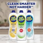 (2 pack) Soft Scrub Cleanser with Bleach, Multi-Surface Cleaner for Bathroom, Germ-Kill, 24oz