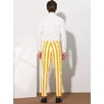 thumbnail image 5 of Unique Bargains Men's Striped Pants Business Skinny Fit Color Block Trousers 30 Yellow White, 5 of 6