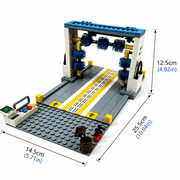 Car Wash Building Blocks Set, Creative Vehicle Cleaning Station Model Kit for Desktop Display and DIY Assembly(398pcs)