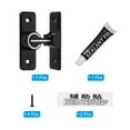 thumbnail image 3 of 90° Flip Barn Door Latch Luminous Hardware Safety Gate Bolt Lock with Screws & Glue Black, 3 of 6