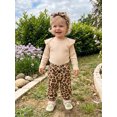 thumbnail image 6 of RUINIXCW Baby Girl Fall Outfits Casual Ribbed Crew Neck Long Sleeve Romper Leopard Print Pants with Belt and Headband 4 Pcs Set, 6 of 8