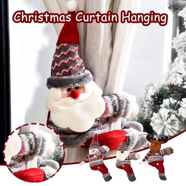 Ganfancp Nuevo Adorno de Papá Noel de Lana de Punto Botón de Sujeción de La Cortina de La Puerta Ofertas Flash 1X Sujeción de Cortina