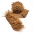thumbnail image 4 of Shaggy Mohair Faux Fur Fabric Strips Ribbon, Pre Cut Roll, 4" Wide by 60" Long - Light Brown, 4 of 4