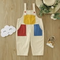 thumbnail image 2 of PINQI Baby Spring Joggers Kids Toddler Baby Girls Spring Summer Patchwork Cool Cotton Pocket Street Style Hop Suspender Pants, 2 of 6