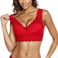 thumbnail image 2 of AWZXDE Plus Size Lace Bra Women Underwear Bralette Crop Top Push Up Brassiere Large Top Laced Female Bra for All-Day Comfort Red,XXXL, 2 of 9
