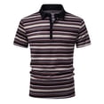 thumbnail image 2 of VgaVtl Striped Polo Shirt Mens Summer Short Sleeve Mens Clothes Shirts Outdoor Collared Button Casual Everyday Slim, 2 of 7