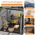 thumbnail image 4 of Domi 8x8 Ft Resin Outdoor Storage Shed with Floor, Weatherproof Plastic Garden Shed for Tools, Bikes, Lawn Mower, Patio & Backyard, 4 of 7