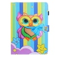 thumbnail image 2 of SaniMore Wallet Case for Samsung Galaxy Tab A8 Case 10.5" 2022 SM-X200/X205, Auto Sleep/Wake PU Leather Skin Card Slots Anti-slip Strip Kickstand Magnetic Clasp All-around Case, Rainbow Owl, 2 of 8