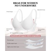 Womens Wireless Bras Deep V Comfortable Supportive Bra No Underwire Push Up Bralettes Seamless T-shirt Bra