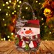 thumbnail image 4 of Bolsa de regalo navideña, bolsa para dulces, no tejida, con asa, pequeña, bonita Patrón de muñeco de nieve, 4 of 6
