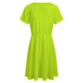 thumbnail image 5 of Solid Color Bright Green Women's Dress Short Sleeve Summer Sundress Summer Women Clothes, 5 of 7