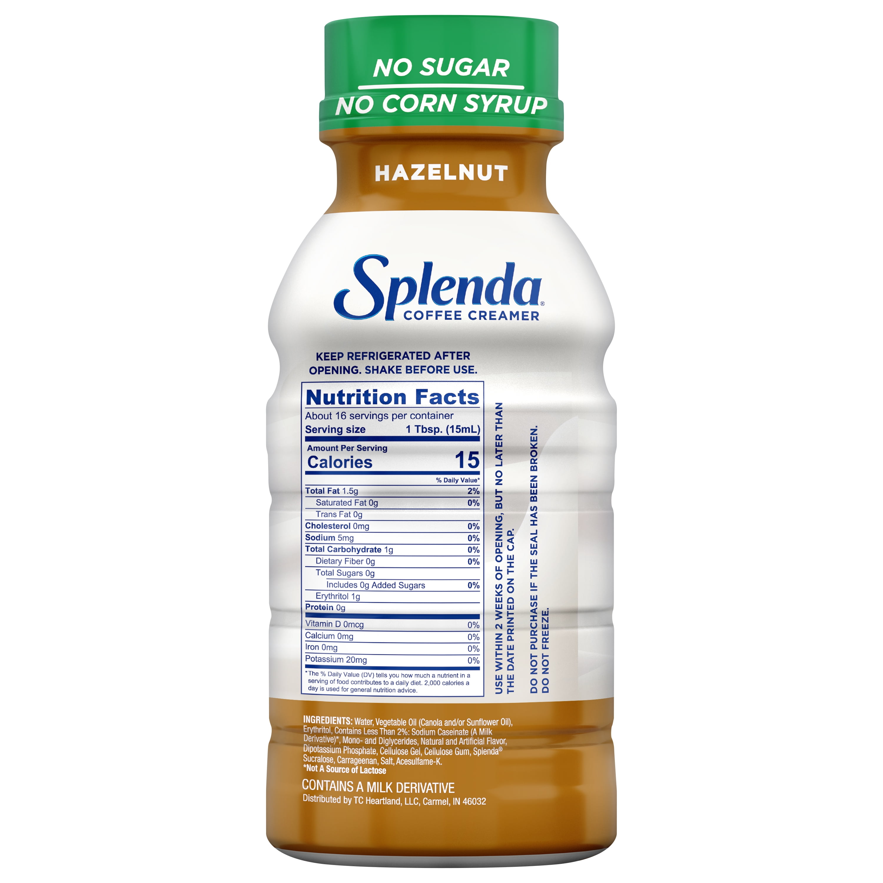 Splenda Sugar Free, Low Calorie Hazelnut Coffee Creamer, 8 fl Ounce Bottle
