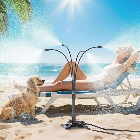 Misters for Outside Patio - Standing Mister for Cooling Outdoor, 26.2FT(8M) Portable Misting System for Garden Backyard BBQ Party Tanning Pool Beach Cooling & Water Playing