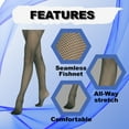 thumbnail image 4 of Grandeur Hosiery Women's Ladies Adult Juniors Seamless Fishnet Dance Ballet Tights Pantyhose Stockings Hunter Green B, 4 of 5