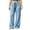 Light Blue, variant on Edvintorg Trousers Pants for Women Plus Size Elastic Waisted Casual Pant Loose Wide Leg Stretch Trouser with Drawstring Womens Fashion White S-3XL