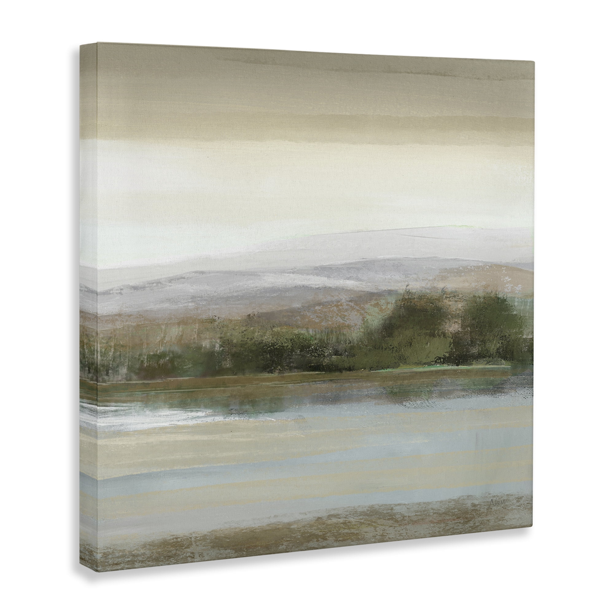 Stupell Industries Lake View Atmosphere Landscape Painting Gallery Wrapped Canvas Art Print Wall Art, 36 x 36