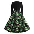 thumbnail image 6 of Women's Halloween Hepburn Dresses Witch Hat Bat Crew Neck Spooky Hepburn Dress Ghost Spider Webeb Long Sleeve Funny Hepburn Dresses, 4XL, 6 of 6