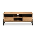 thumbnail image 3 of Baxton Studio Tasman Modern and Contemporary Industrial Natural Brown Finished Wood and Black Metal 2-Door TV Stand, 3 of 7