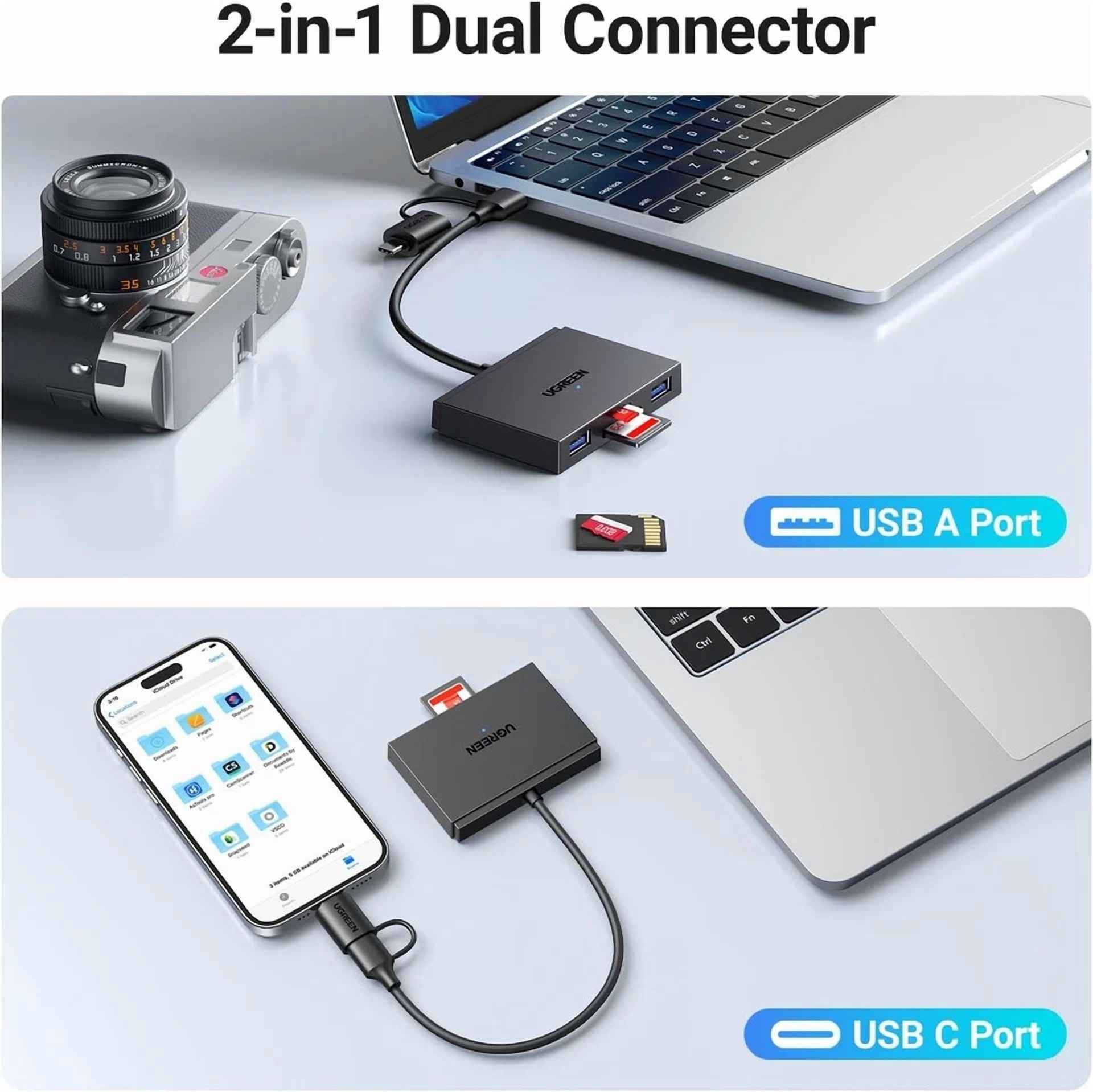 BUTTERFLY- Ugreen Sd Card Reader, Usb C 3.0 Reader 4 In 1 Memory Black