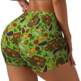 thumbnail image 2 of Fotbe Carrot Eggplant Seamless Shorts, Womens Workout Shorts High Waist Stretch Booty Short for Gym/Yoga/Running/Biking-Small, 2 of 9
