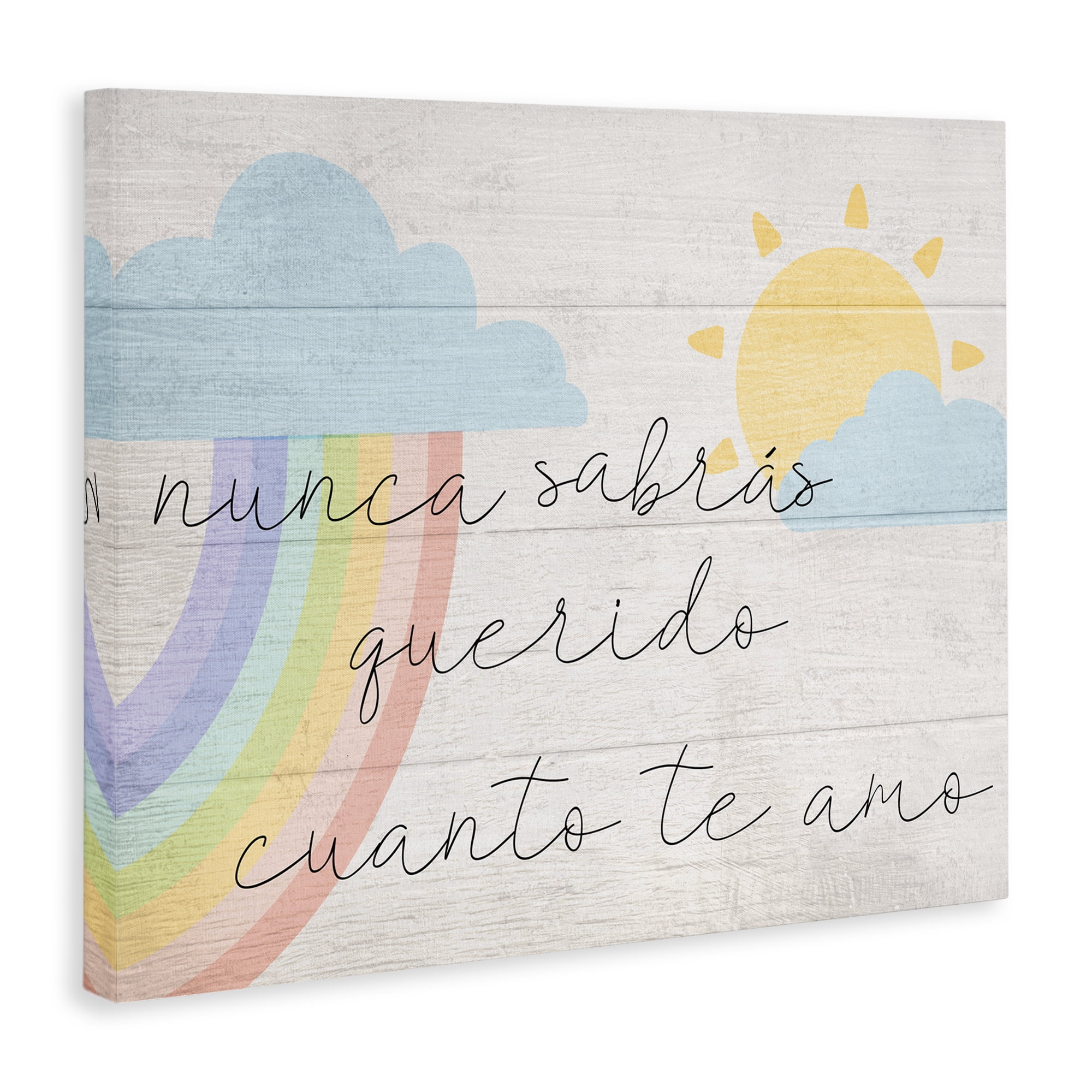 Stupell Industries Querido Cuanto te Amo Inspirational Quotes & Sayings Painting Wrapped Canvas Art Print Wall Art, 30 x 24