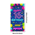 thumbnail image 7 of Vibrant Colorful 16th Birthday Banner with Balloons Candles and Confetti Backdrop for Birthday Party Photography Props Decorations Celebration Events, 7 of 7