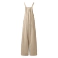 thumbnail image 4 of CCRFTGI Girls Rompers Size 6-7 Sleeveless Girls Jumpsuits Size 10-12 Summer Spaghetti Strap Overalls with Pockets Back To School Outfit Beige 13-14 Years, 4 of 6