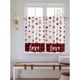 thumbnail image 2 of Valentine's Day Bathroom Window Curtain, Red Love Hearts Plaid Watercolor Light Filtering Coffee Kitchen Curtains, Bedroom Living Room Curtains 2 Panel 84"x54", 2 of 6