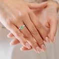thumbnail image 3 of TimeLess Classics Round and Pear Cut Natural Emerald Gemstone Ring in 14K White Gold(Size: 7), 3 of 5