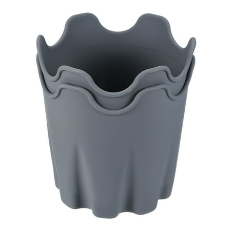 Uxcell 4  Silicone Round Flower Pot Planter Decorative Container  Gray 2 Pack