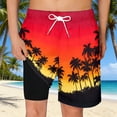 thumbnail image 2 of LIIPEE Boys Swimwear Bottoms Casual Summer Elastic High Waist Double Layered Fashion Graphic Printed Lace Up Cute Swim Trunks With Pockets Kids Swimming Pool Party Beach Shorts,14-16 Years, 2 of 4