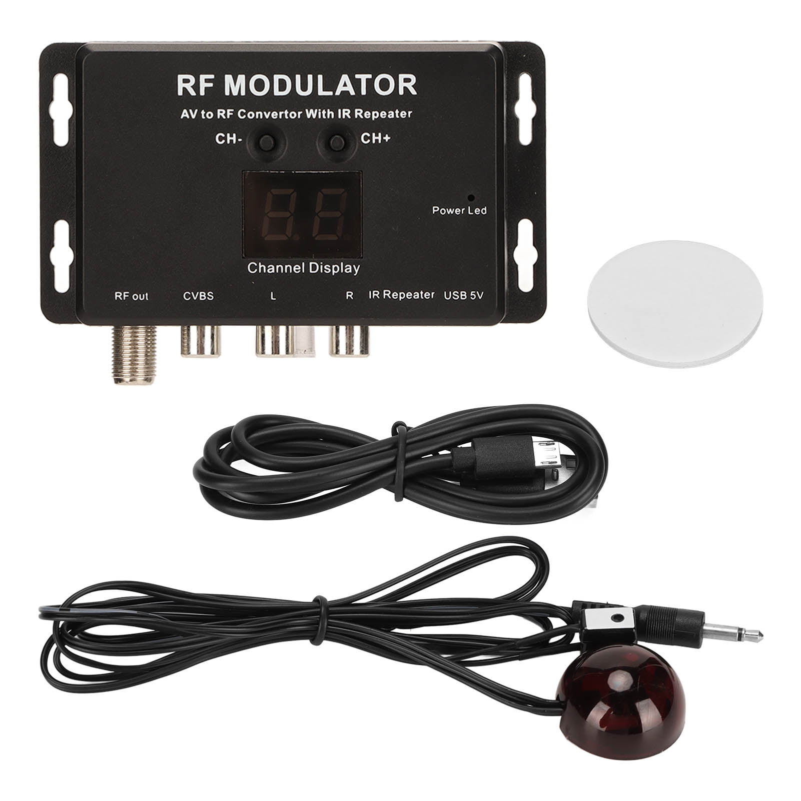 Ecoyyzn RF TV Modulator,AV To RF Convertor With IR Repeater,RF