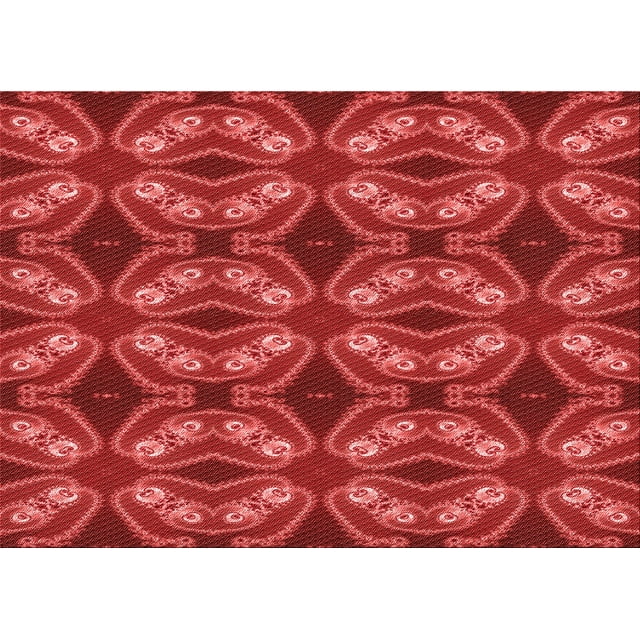 Ahgly Company Tapis Rectangulaire Lavable en Machine Rouge Transitionnel, 2 Pieds x 5 Pieds