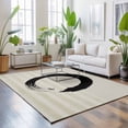 thumbnail image 3 of Large Area Rugs 5'x8', Grey Striped Carpet Runner Indoor Outdoor Rugs Home Decor Aesthetic, Black Geometric Vintage Stripes Ombre Non Slip Mats Washable Accent Rug for Living Room Bedroom, 3 of 8