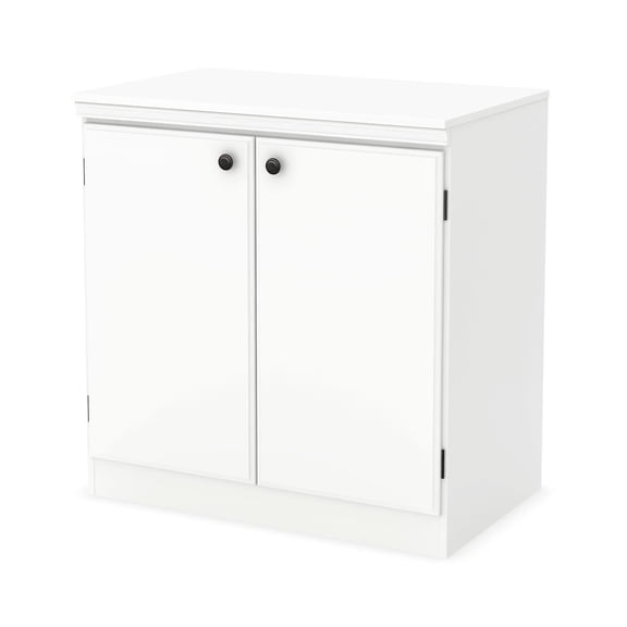 Pemberly Row Contemporary 2-Door Wood Accent Chest in Pure White