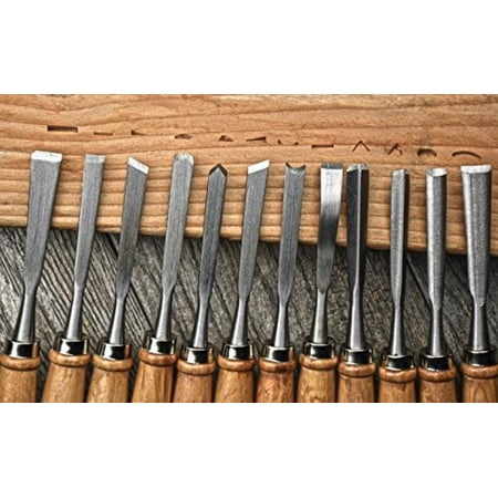 SE 7712WC Professional 12-Piece Wood Carving Chisel Set