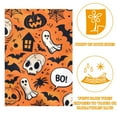 thumbnail image 2 of Halloween Orange Pumpkins Skulls Bats Spiders Ghosts Double Sided Garden Flag Decorative Weather Resistant Yard Flag, Large DIY Vertical Flag for Farmhouse Patio Lawn, 28x40 Inch, 2 of 6