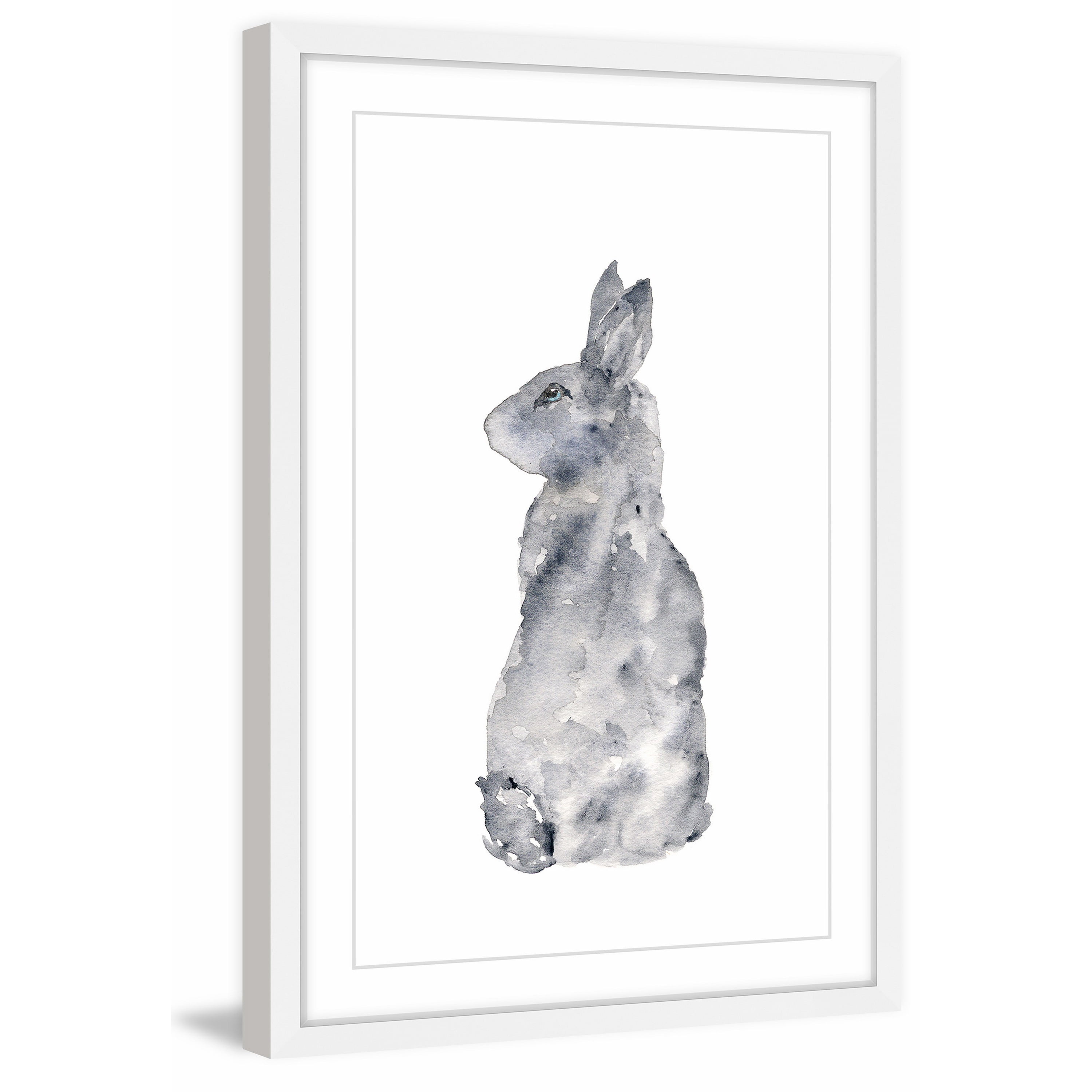 Marmont Hill "Rabbit Silhouette" by Thimble Sparrow Framed Painting Print