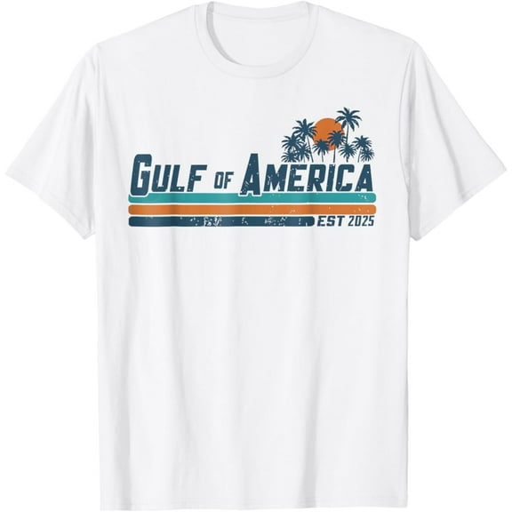Gildan Retro Gulf Of Us America 2025 American Flag Gulf Mexico Hot Trending T-Shirt Unisex S To 5Xl