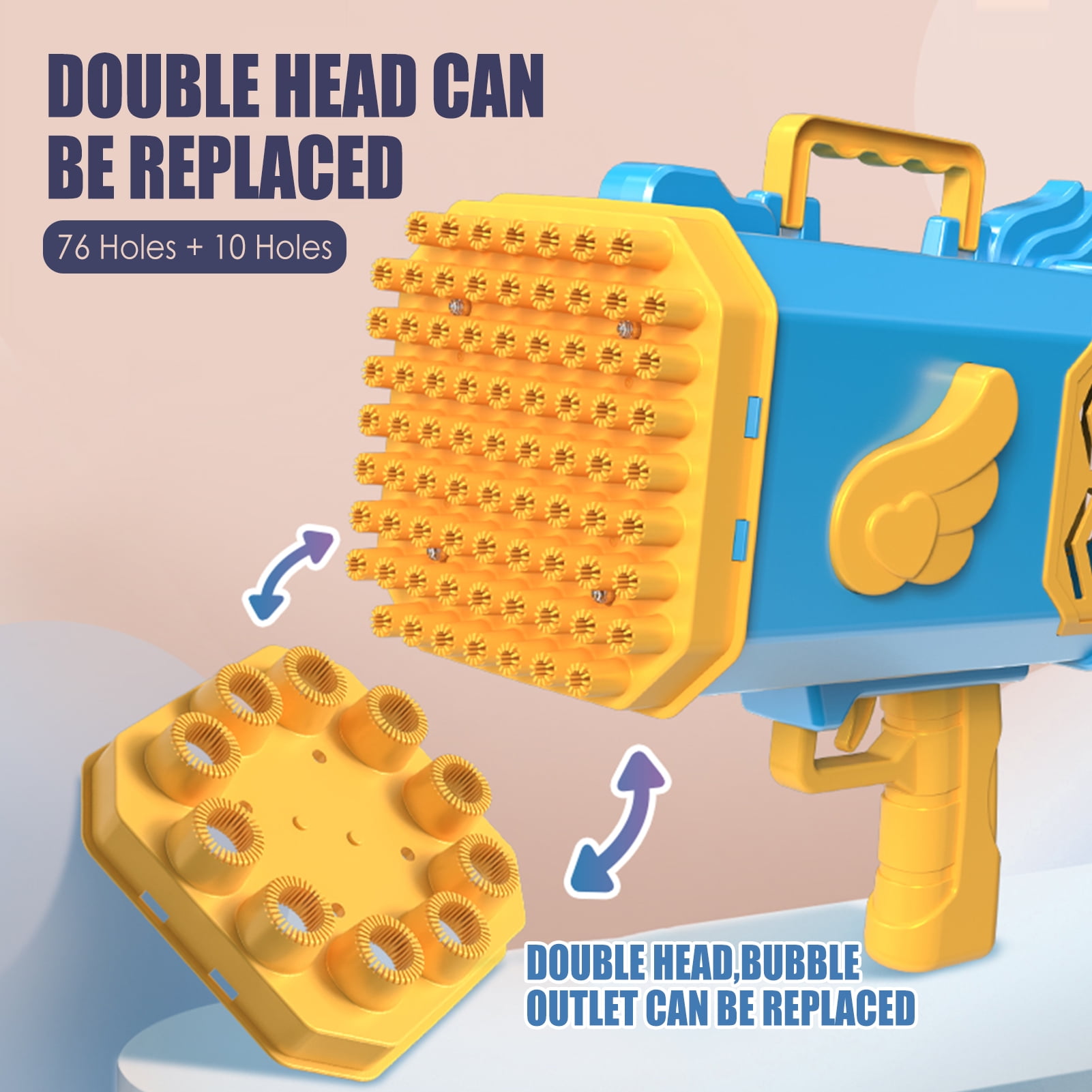 76/10 Holes Bubble Guns for Kids Summer Bubble Blower Machine Blaster Indoor Outdoor Bubble