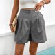 thumbnail image 3 of MKLEKYY Pantalones Cortos De Mujer Con Cintura Elástica Y Pierna Ancha Para Mujer, Pantalones Cortos De Trabajo Lisos Con Volantes Y Bolsillos, 3 of 4