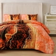 thumbnail image 5 of NTBED Queen Comforter Set Marble Printed Bedding Set Retro Style Watercolor Orange, 5 of 7